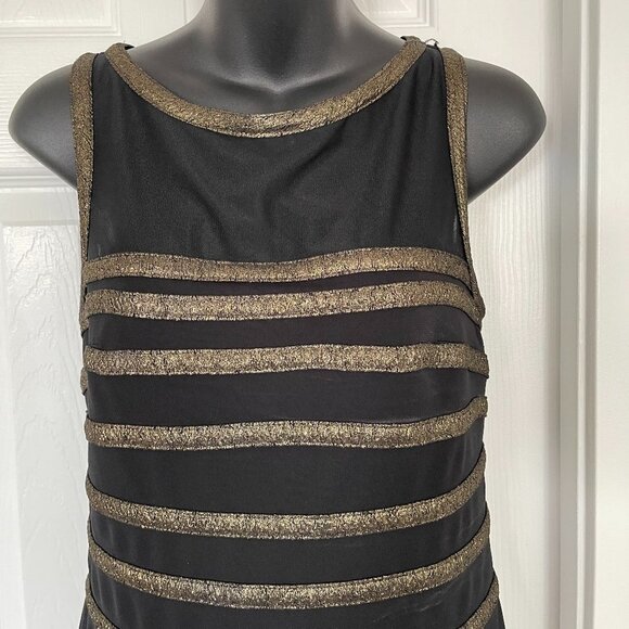 NWT Joseph Ribkoff Black & Gold Elegant Top, size 10 - Picture 1 of 12